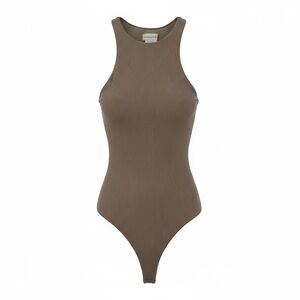 Lovers + Friends Ribbed Sleeveless Bodysuit in Tan Women’s Size XS